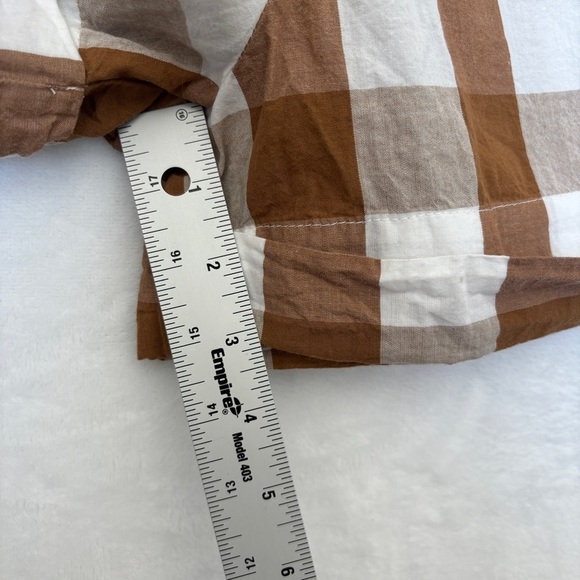 WHIT TWO Anthropologie womens white tan plaid casual Gingham Romper size XL - Picture 6 of 9